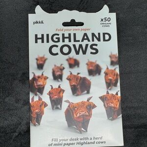 Highland Cows Origami Paper Kit - From Loch Ness Scotland